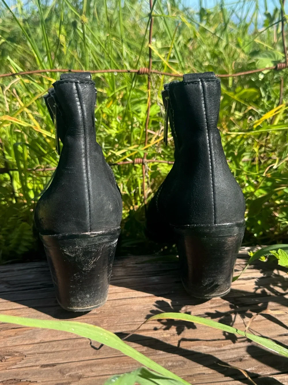 CNC Costume International Black leather heeled ankle boots 40 / 9